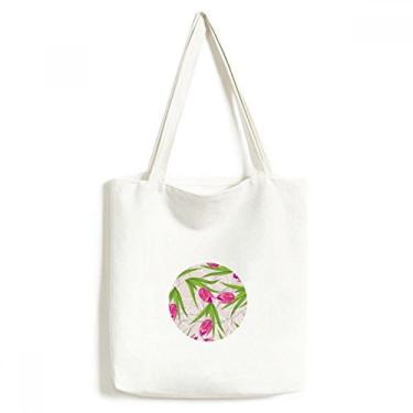 Imagem de Sacola de lona com flor de cravo, flor de folhas, bolsa de compras casual