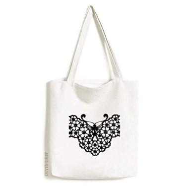 Imagem de Borboleta com asas florais, sacola de lona, bolsa de compras, bolsa casual