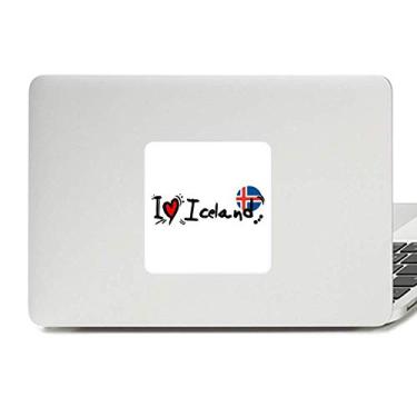 Imagem de I Love Iceland Palavra Bandeira Love Coração Ilustração Decalque Vinil Paster Laptop Adesivo Decoração PC