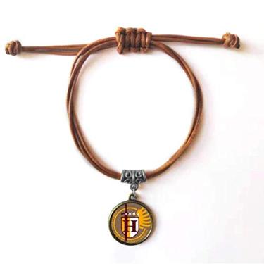 Imagem de DIYthinker Pulseira de couro com escudo de espadas da Middle Age Brave para presente de joia marrom