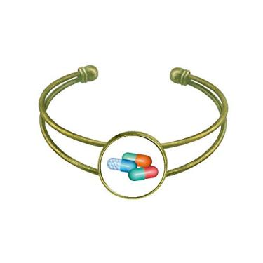 Imagem de Pill Capsule Produtos de cuidados com a saúde, pulseira retrô, bracelete aberto