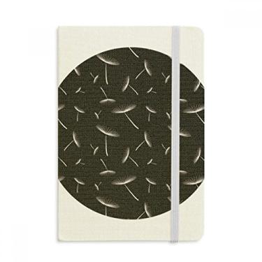 Imagem de Caderno de flores de dente-de-leão branco oficial de tecido capa dura diário clássico