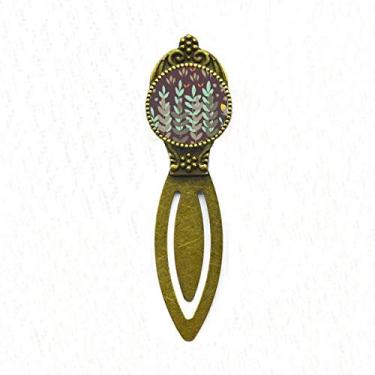 Imagem de Marcador de página verde marrom com tinta de planta retrô para escritório