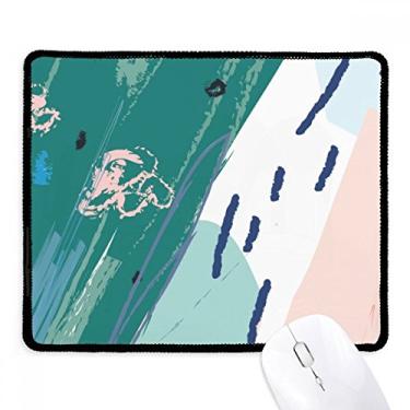 Imagem de Rivers Abstract Plants Art Pattern Antiderrapante Mousepad Jogo Escritório Preto Bordas Costuradas Presente