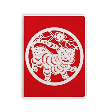 Imagem de Caderno de arte de tigre cortado em papel com tema do zodíaco chinês, capa macia para diário