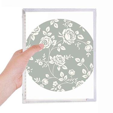 Imagem de Caderno de ilustração de folhas com rosas de folhas soltas diário recarregável