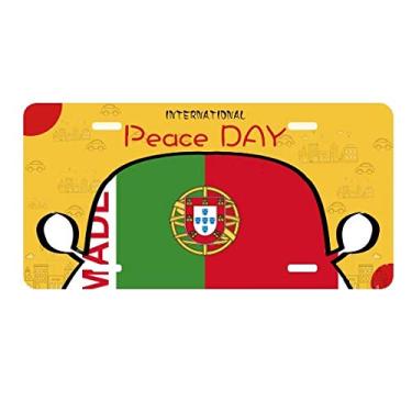 Imagem de DIYthinker Placa de licença Made in Portugal Country Love para decoração de carro, dia da paz