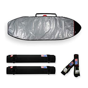Imagem de CAPA PRANCHA STAND UP PADDLE REFLETIVA E ACOLCHOADA 9'6 A 9'11 + ESPUMA 65CM + FITA RACK