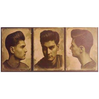 Imagem de Placa Decorativa Para Barbearias Hair Style Corte Vintage 3 Ângulos Modelo 2