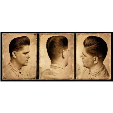 Imagem de Placa Decorativa Para Barbearias Hair Style Corte Vintage 3 Ângulos Modelo 1