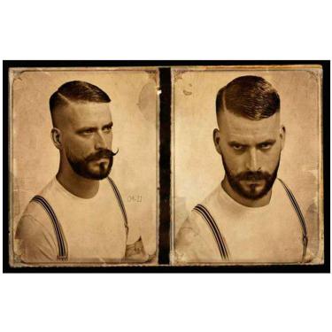Imagem de Placa Decorativa Para Barbearias Hair Sytle Cabelo, Barba E Bigode Vintage 2 Ângulos Modelo 3