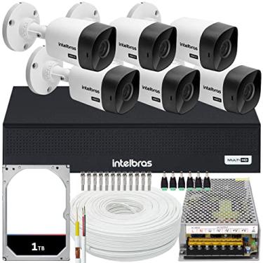 Imagem de Kit Cftv Monitoramento 6 Cameras Intelbras 1120b 10a 1008 1t