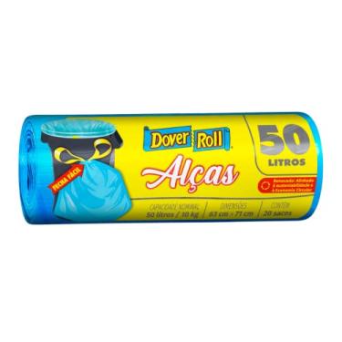 Imagem de Dover-Roll Alças 50L Azul, Rolo com 20 Sacos para Lixo