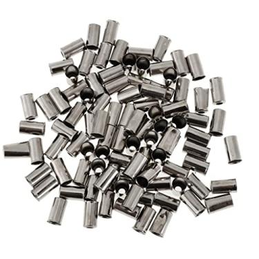 Imagem de SM SunniMix 100 peças duráveis de alumínio montanha cabo de freio ponta frisa cabo de freio capa protetor, prata