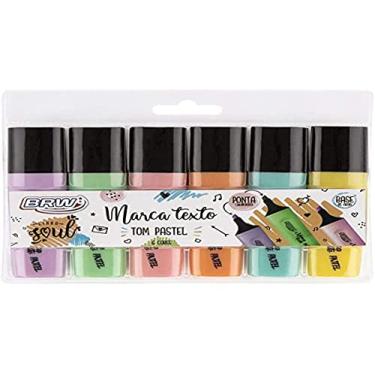Imagem de Caneta Marca Texto Pastel Blister com 6 Unidades, BRW