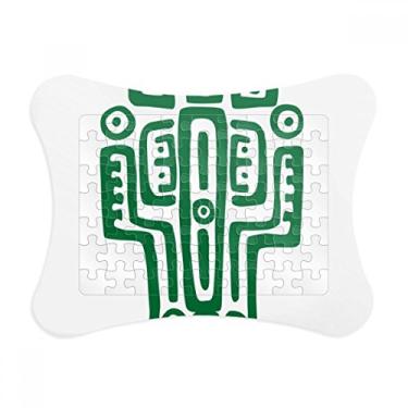 Imagem de Moldura de quebra-cabeça de cacto da Civilização Antiga do México Totems Decoração de imagem