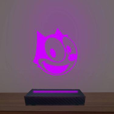 Imagem de Luminária Led 3d Gato Felix Abajur Luxo