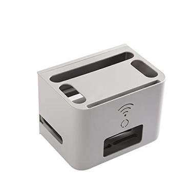 Imagem de AOKLEY Caixa de gerenciamento de cabos organizador de cabos e rack de roteador fonte de alimentação tomada de TV protetor de tira de energia placa de plugue caixa de armazenamento de cabo para área de escritório doméstico caixa de armazenamento de fio (cor: d)