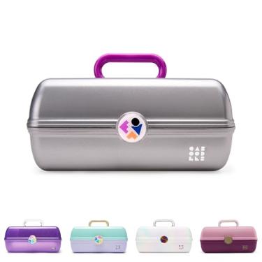 Imagem de Caboodles Twilight Disco - Estojo organizador de maquiagem e acessórios para meninas em movimento, prata brilhante