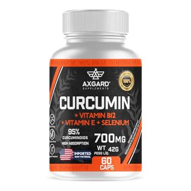 Imagem de Curcuma (Extrato de rizomas de cúrcuma (Curcuma longa L.) + Vitamina B12 + Selênio e Vitamina E - 95% de curcumoides - 130 mg de rizomas de curcumina - 60 softcaps - Axgard Supplements