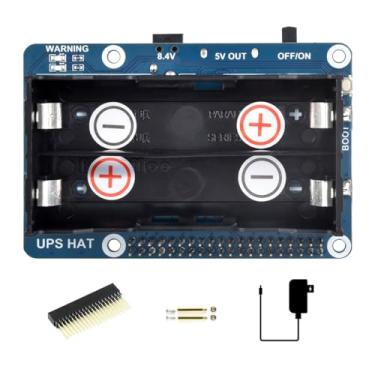 Imagem de Waveshare UPS HAT for Raspberry Pi 5V Uninterruptible Power Supply Multi Battery Protection Circuits Charge and Power Output at the Same Time