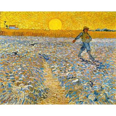 Imagem de O Semeador e o Sol Brilhante de Vincent van Gogh - 60x74 - Tela Canvas Para Quadro