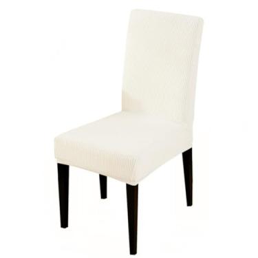 Imagem de Capa elástica para cadeira tamanho universal capa de cadeira grande elástico casa assento cadeiras capas para sala de jantar em casa, 4776, marfim, 1 peça
