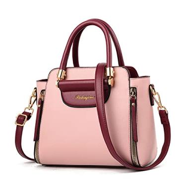 Imagem de BYKOINE Bolsa transversal feminina bolsa de ombro bolsa feminina de grande capacidade bolsa mensageiro de couro PU