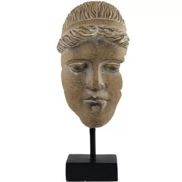 Imagem de Escultura Decorativa Face em Resina Bege 25cm NK0198 BTC