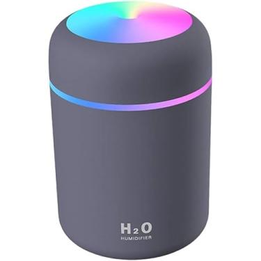 Imagem de Umidificador e Aromatizador de Ar e Difusor de Aromas Ultrassonico com Luz LED 7 Cores 300 ml Aromatizador de Ambientes Portátil (Cinza)