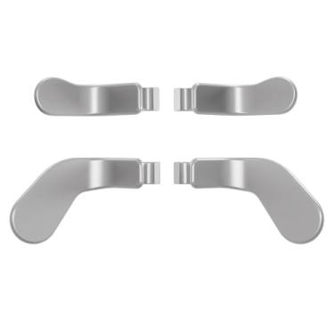 Imagem de eXtremeRate 4 Pás de aço inoxidável de prata de metal, kits de acessórios de videogame, travas intercambiáveis de gatilho de cabelo para Xbox One Elite, Xbox Elite Series 2 e Elite 2 Core Controller