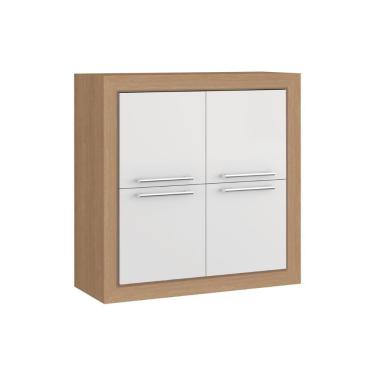 Imagem de Armário Aéreo 4 Portas Ditália Aspen 80 Carv./Branco 