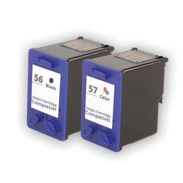 Imagem de Kit Cartucho Para Impressora 9680 56 e 57 compatível