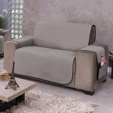 Imagem de Protetor De Sofá Dupla Face Impermeável Mr 2 Lugares - Preto-cinza
