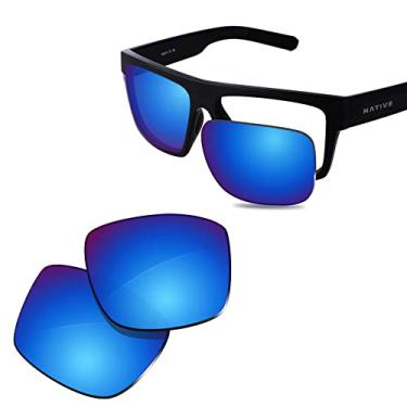 Imagem de Glintbay Lentes de óculos de sol de substituição 100% precisas para Native El Jefe XD9009 - Espelhado azul gelo polarizado