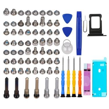Imagem de DARYCOM Repair Conjunto completo de parafusos 63 peças para iPhone XS kit de ferramentas de reparo de 5,8 polegadas, 4 chaves de fenda, mapa de localização, 3 abridores de ferramentas, 1 adesivo de