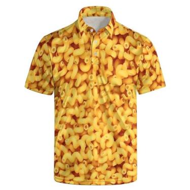 Imagem de Camisetas masculinas de golfe de manga curta, desempenho com absorção de umidade, modelagem seca, atlética, casual, golfe, camisas polo para homens, Macarrão, XXG