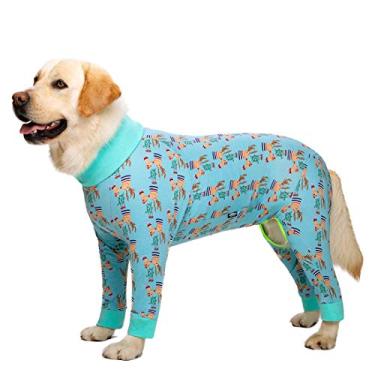 Imagem de Macacão de recuperação de cirurgia de Natal feminino masculino para cães pós-cirurgia, médio e grande, macacão leve para recuperação de cães, para evitar lamber ferimentos cirúrgicos, pijama para