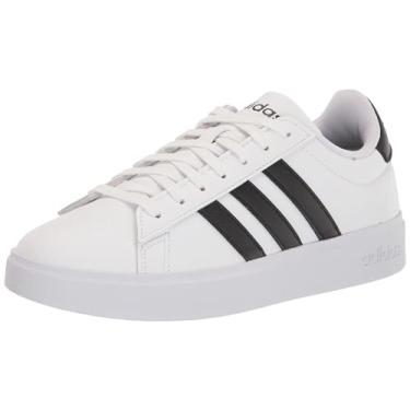 Imagem de adidas Grand Court 2.0 Tênis masculino, Branco/Preto/Branco, 9 Wide