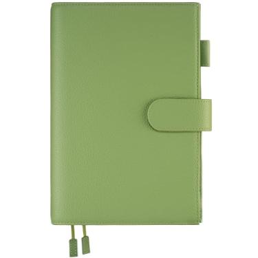 Imagem de Ox Knight Capa planejadora de couro A5 para primo Hobonichi, Stalogy, Midori, Leuchtturm1917 e mais - com laço para caneta, compartimentos para cartões, bolso traseiro e marcadores de livro (verde)