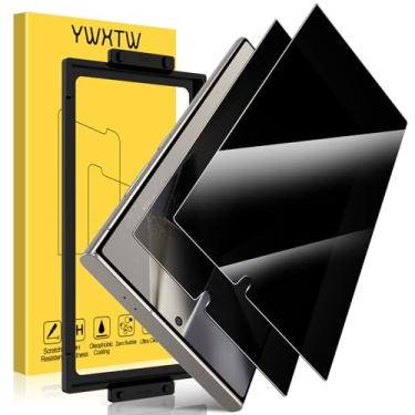 Imagem de YWXTW Protetor de tela EZ Unlock para Samsung Galaxy S24 Ultra Privacidade, [Suporte de impressão digital ultrassônico 0,1S] [Sem vidro] 25° Anti Spy Private S24 Ultra protetor de tela compatível com