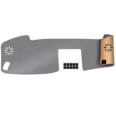 Imagem de QUYDDC Capa de painel Dacron de atualização adequada para 2007-2013 Toy-OTA Tundra, 2008-2017 Sequoia eficaz antirreflexo, proteção solar, à prova de poeira, à prova de UV - cinza