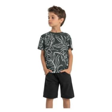 Imagem de Camiseta em Malha Flamê e Bermuda em Moletom para Meninos Quimby-Masculino