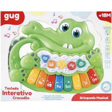 Imagem de Brinquedo Infantil Teclado Musical Crocodilo Colorido