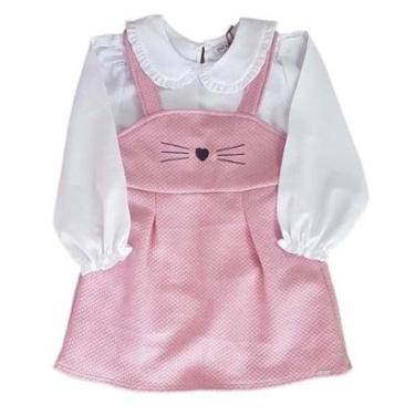 Imagem de Vestido Infantil Elegante Jacquard Matelassê Body Infanti-Feminino