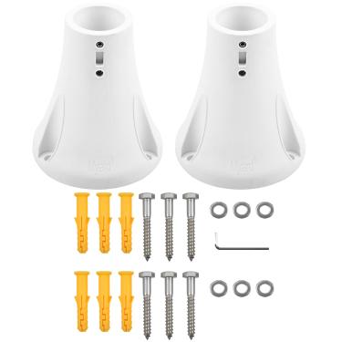 Imagem de Myard Flange de âncora de base de montagem em superfície de 15 cm para trilho de piscina de 4,8 cm, escada para deck de concreto ou madeira (branco marfim, pacote com 2)