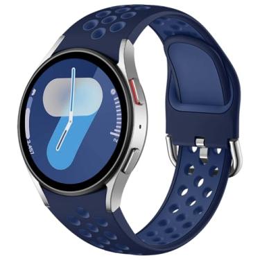 Imagem de DaQin Pulseira esportiva sem lacunas compatível com Samsung Galaxy Watch 7/6/5/4 de 40 mm e 44m/Galaxy Watch FE/Watch 6 4 Classic de 43 mm, 47 mm, 42 mm e 46 mm/Watch 5 Pro de 45 mm, pulseiras de