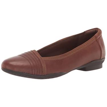 Imagem de Clarks Sapatilha feminina Sara Erin Ballet, Couro bronzeado, 34