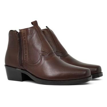 Imagem de Bota Masculina Ferracini 24H Casual New Country Couro Clássica Com Zíp