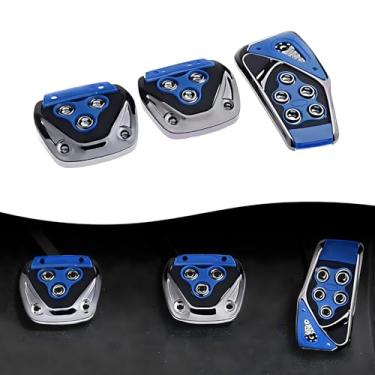 Imagem de Flygun Pack-3 Conjunto de pedais de carro, capa de pedal de freio, protetor de pedal de acelerador, acessórios universais de modificação automotiva, para a maioria dos carros manuais, caminhões e vans